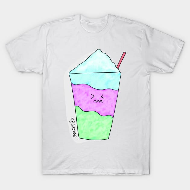 Brain freeze colorful slushy T-Shirt by Snacks At 3